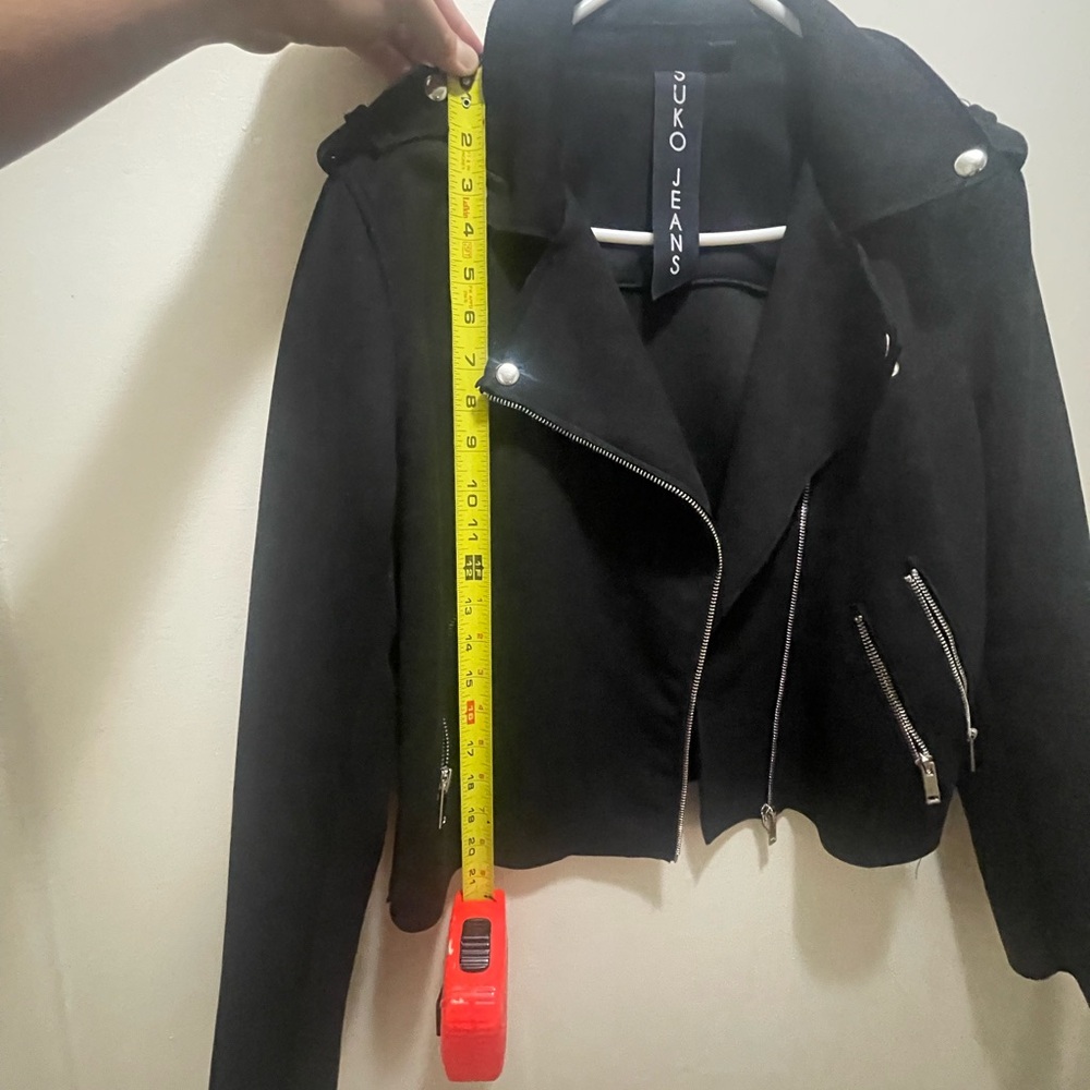 SUKO Jeans Black Moto Jacket Women's Size Large - Picture 9 of 9